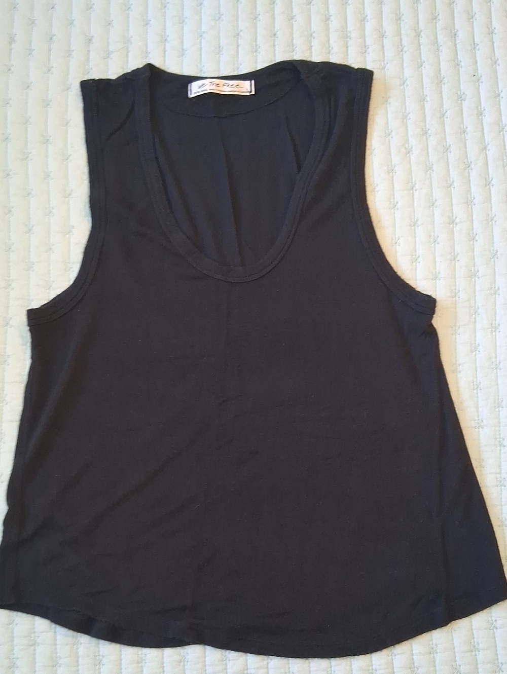 We The Free Black Scoop Neck Lightweight Knit Tank